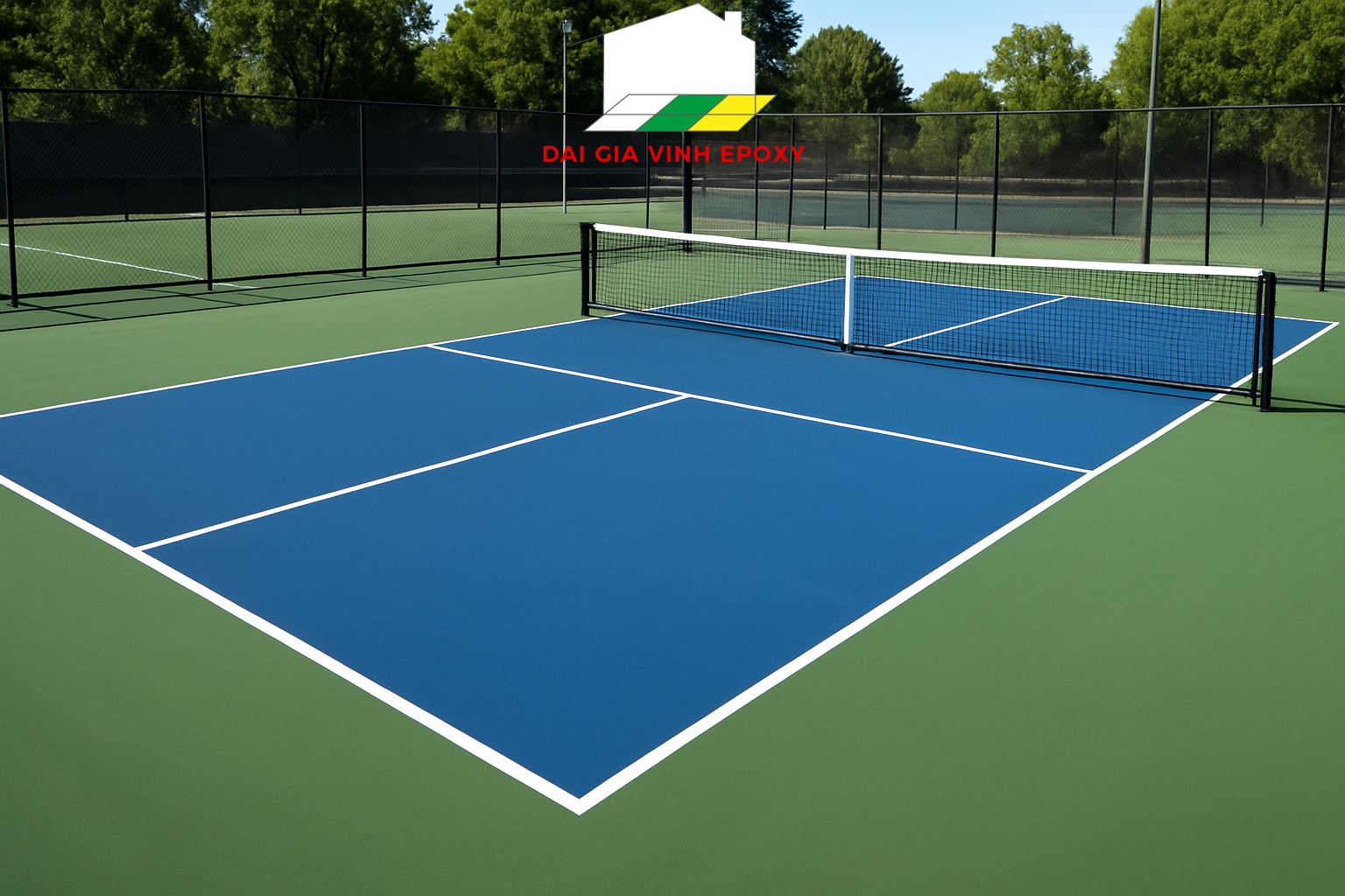Thi công sơn sân Pickleball tại Thuận An